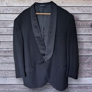 Franco Rossi Men's Suit Black Suit Made in Italy Pure Wool Pants 46R